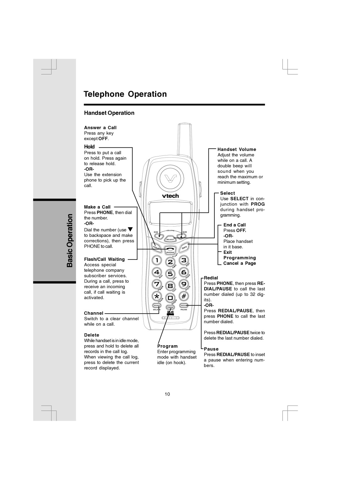 VTech 91-000173-040-000 manual Telephone Operation, Hold 