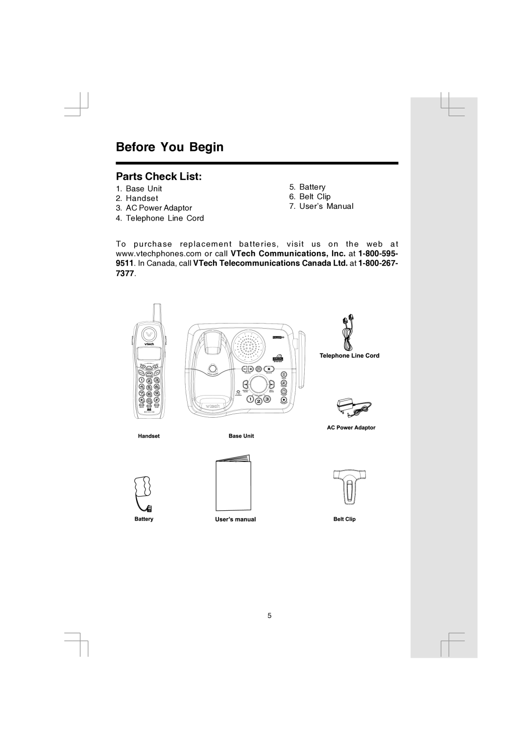 VTech 91-000173-040-000 manual Parts Check List 