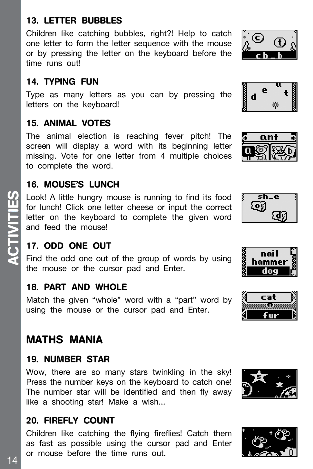 VTech 91-002136-014-000 user manual Maths Mania 