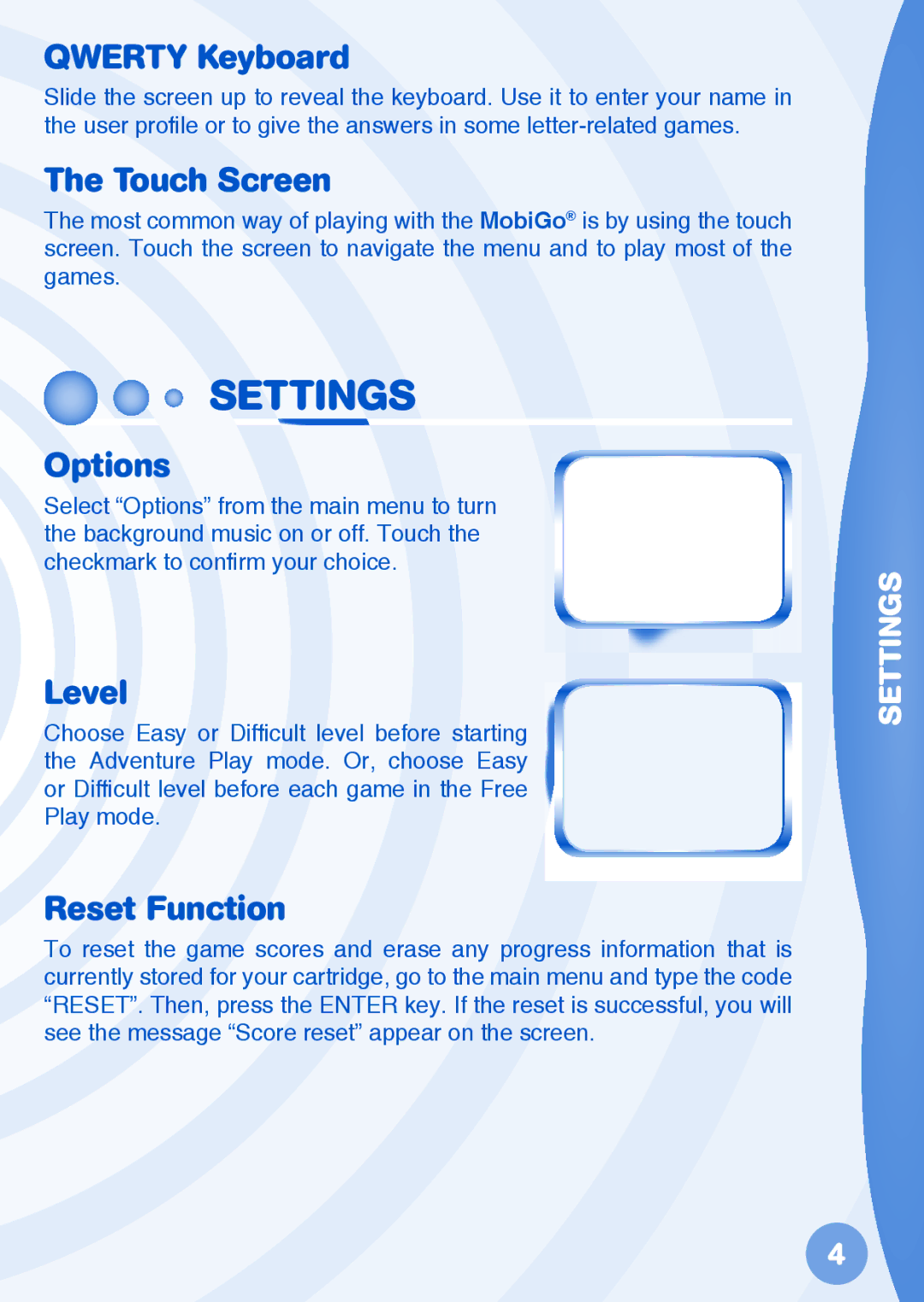 VTech 91-002461- 270 user manual Settings 