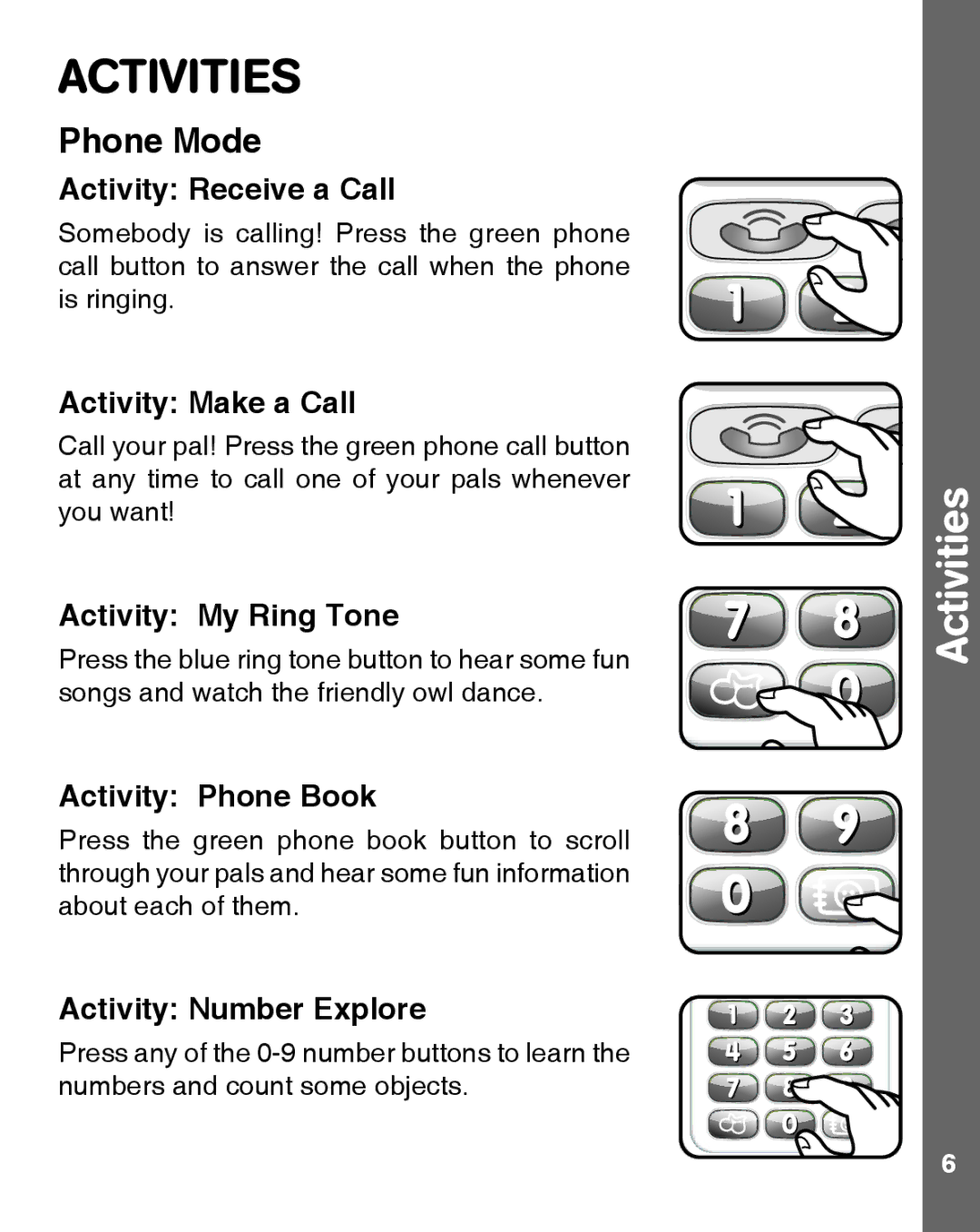 VTech 91-002463-000-000 user manual Activities 