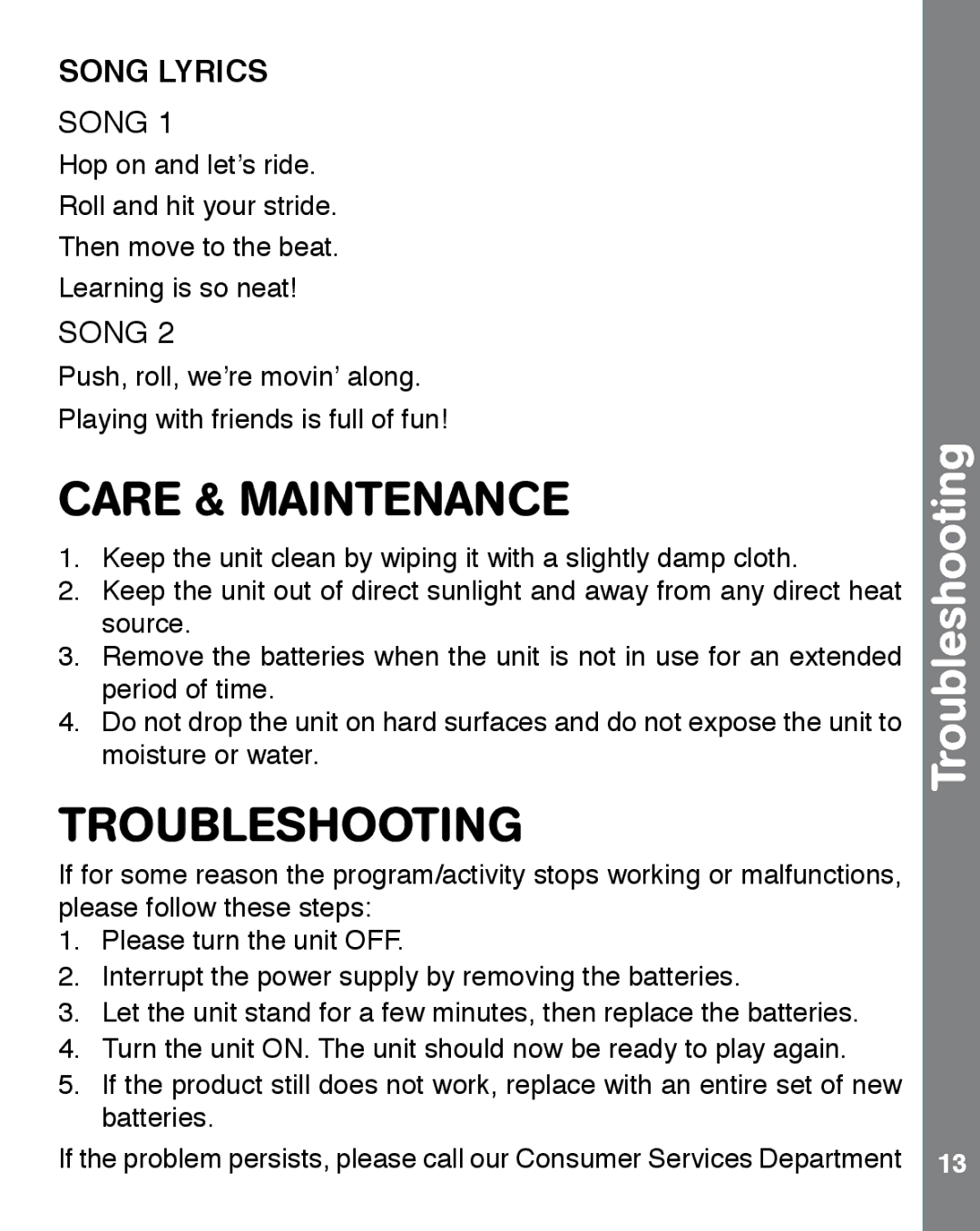 VTech 91-002487-000-000 user manual Care & Maintenance, Troubleshooting 