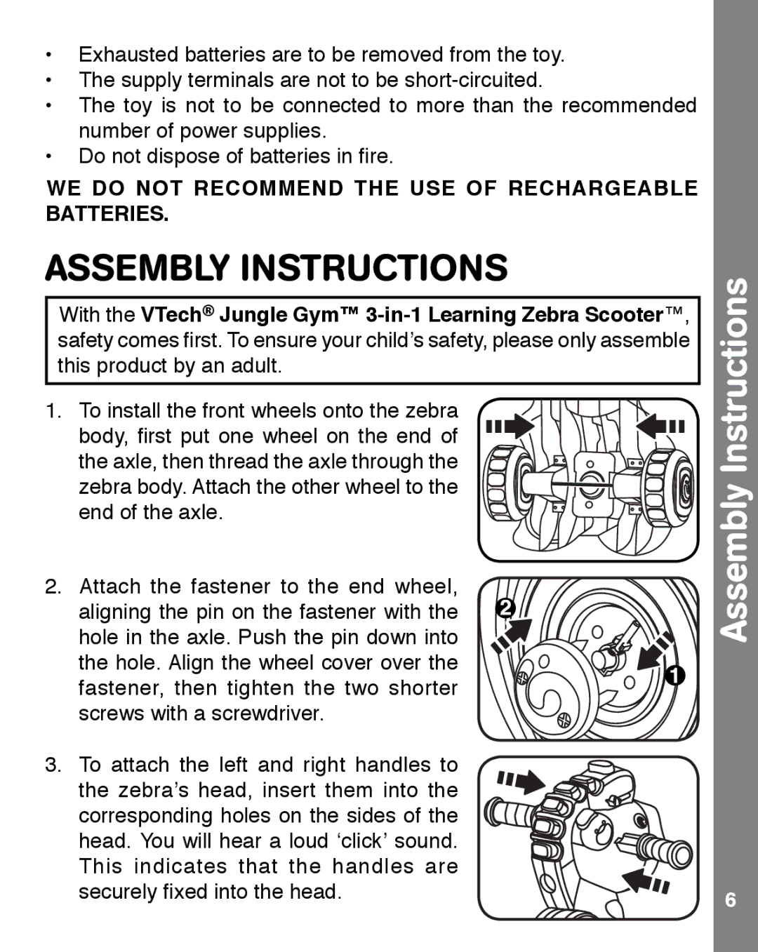 VTech 91-002487-000-000 user manual Assembly Instructions 