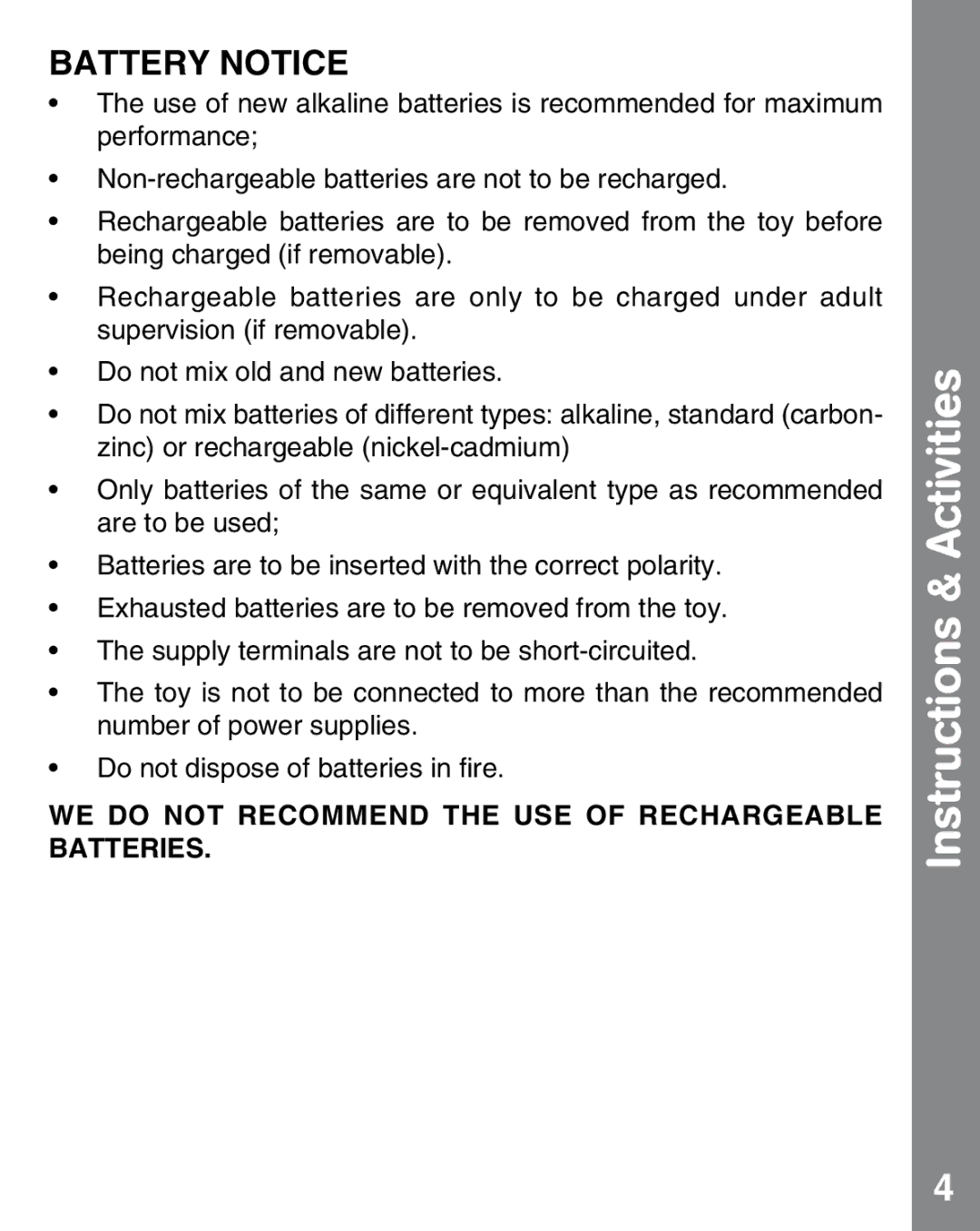 VTech 91-002537-005 user manual Battery Notice 