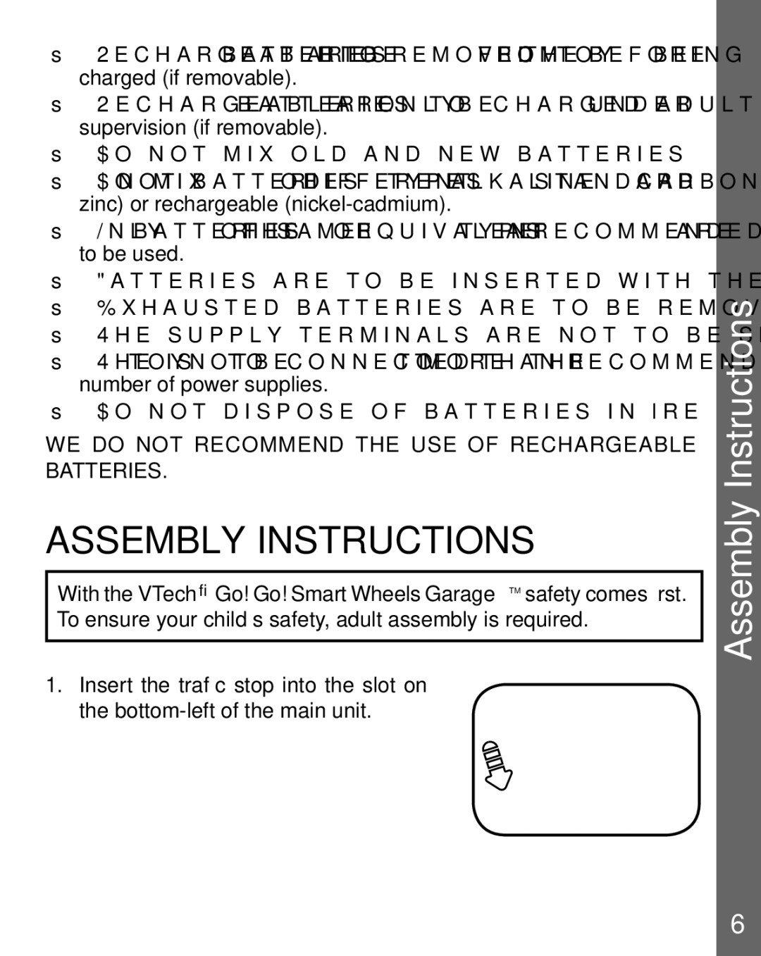 VTech 91-002594-000 user manual Assembly Instructions 