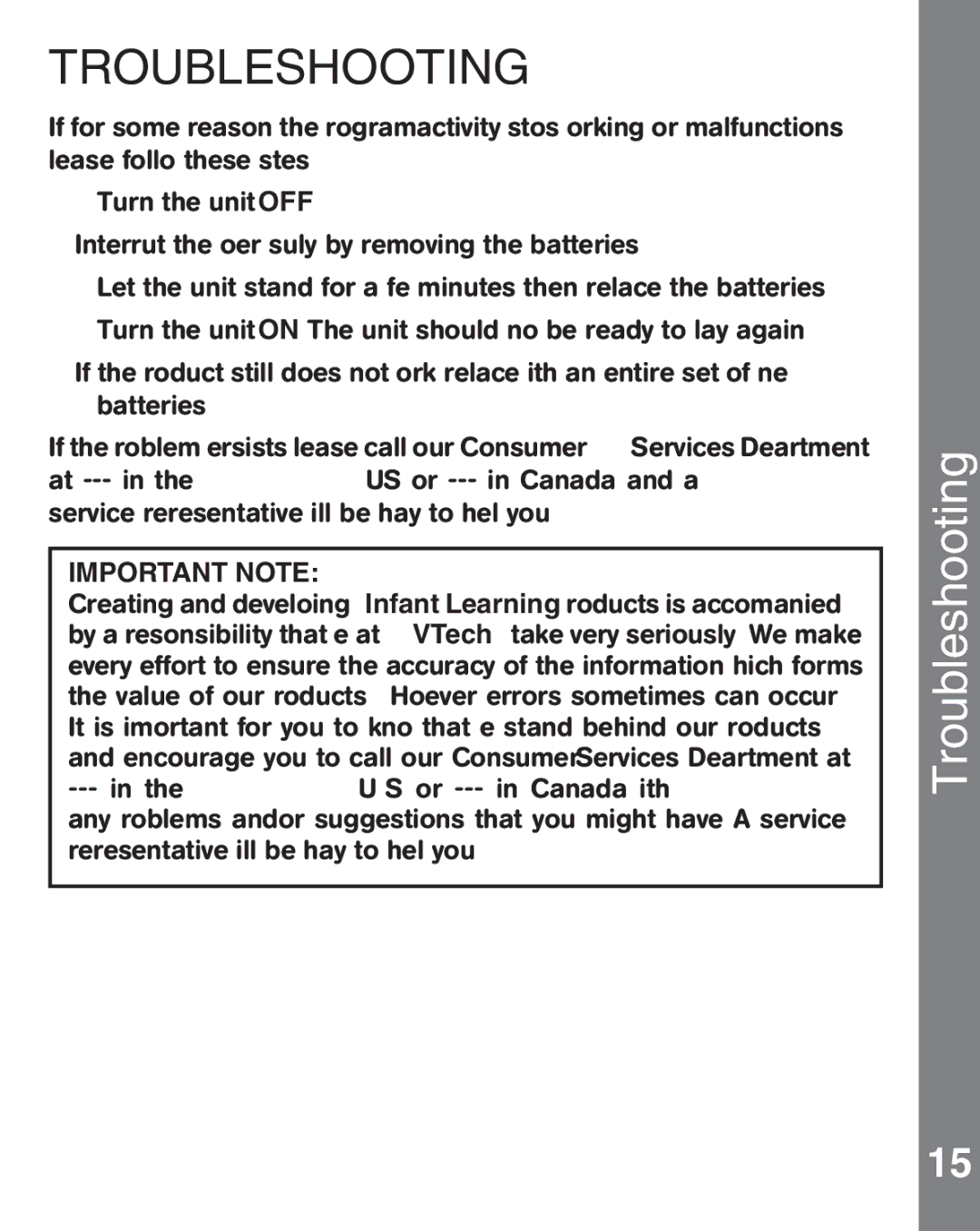 VTech 91-002768-007 user manual Troubleshooting 