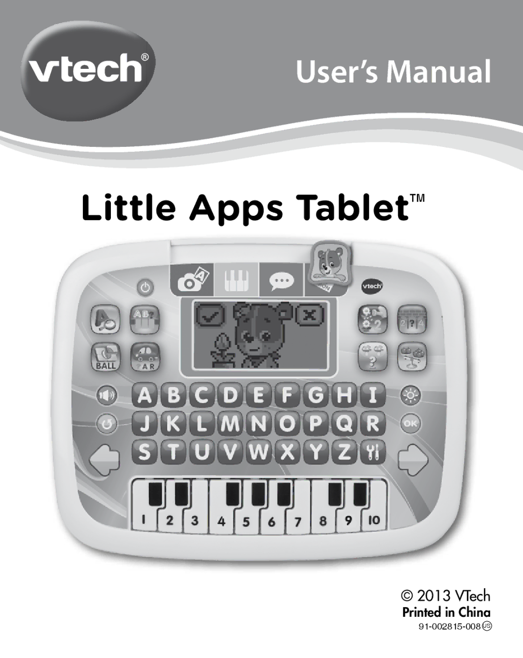 VTech 91-002815-008 user manual Little Apps TabletTM 