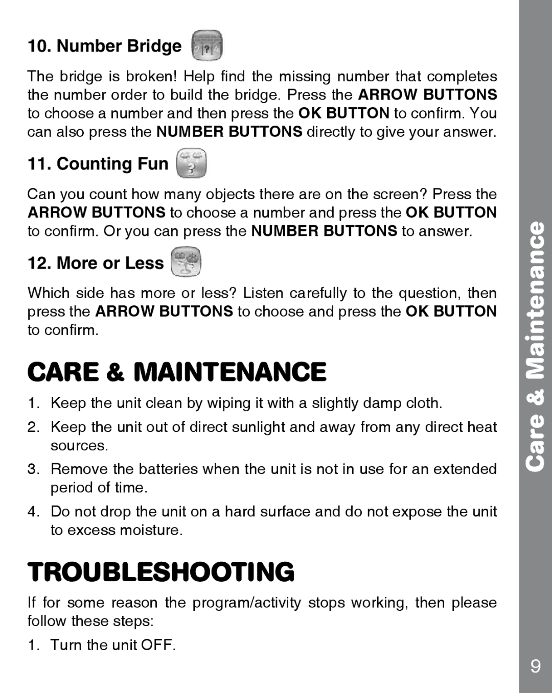 VTech 91-002815-008 user manual Care & Maintenance, Troubleshooting 