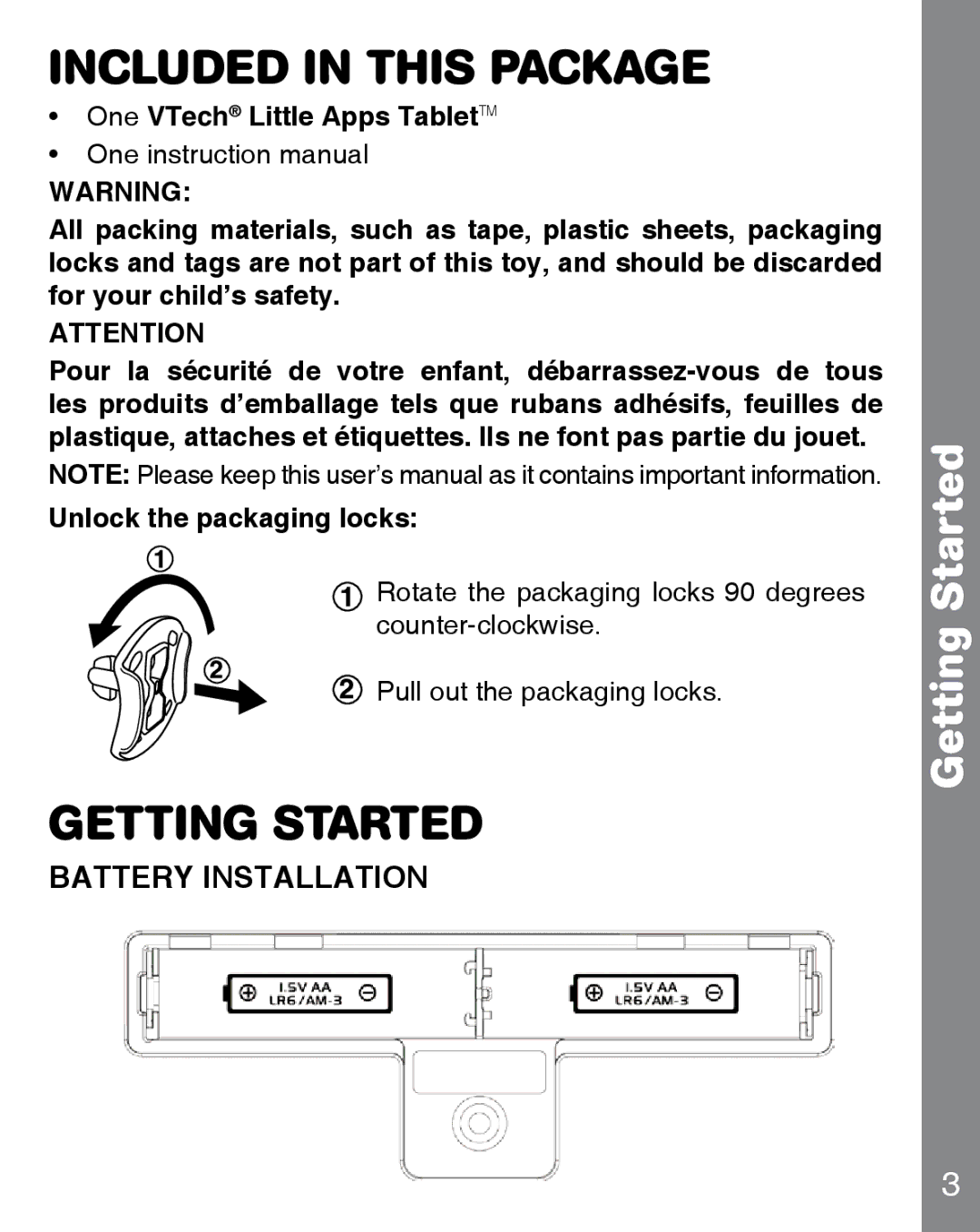 VTech 91-002815-008 user manual Included in this Package, Getting Started 