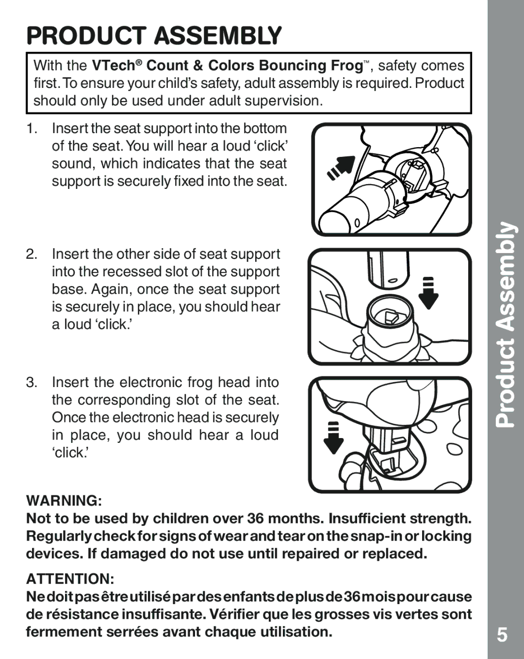 VTech 91-002854-000 user manual Product Assembly 