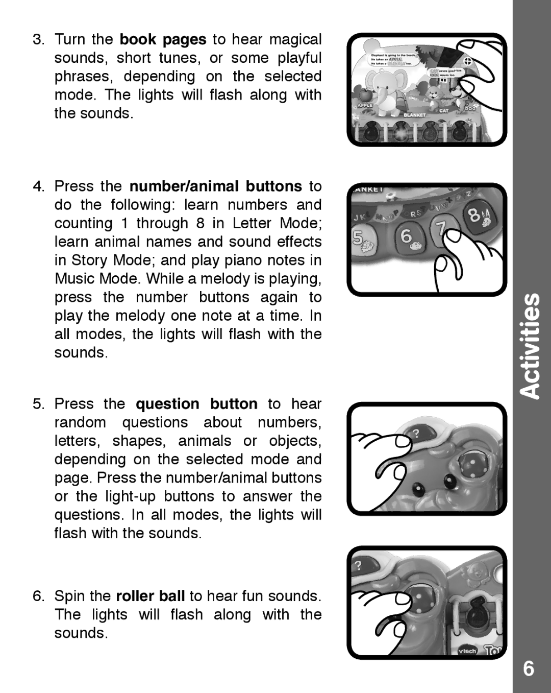 VTech 91-002924-000 user manual Activities 