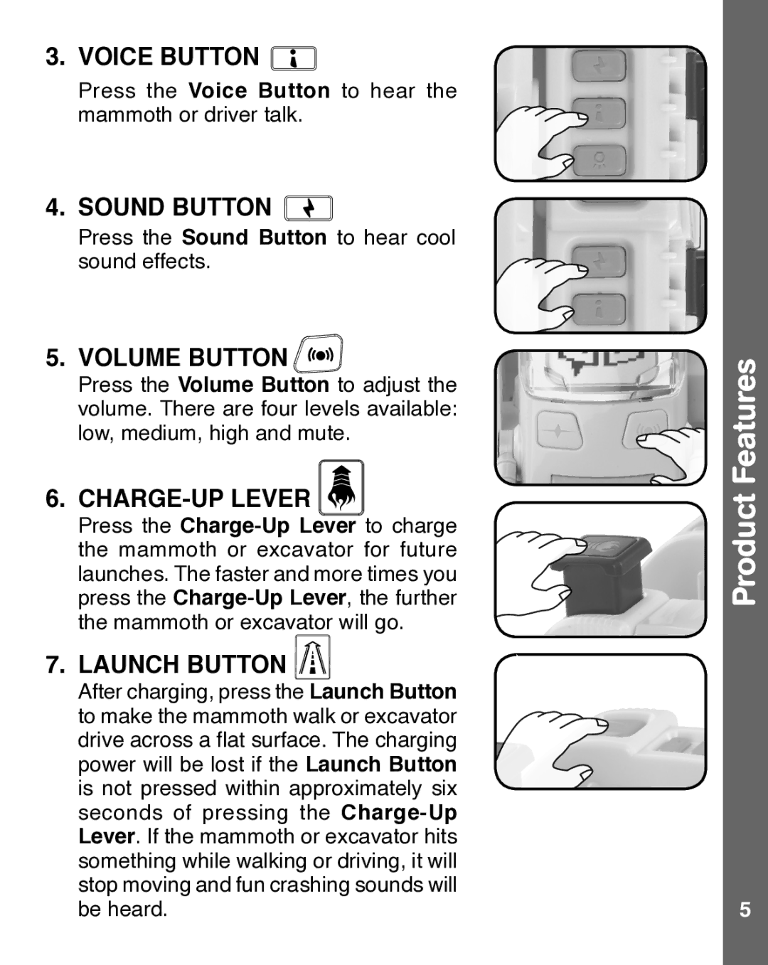 VTech 91-002929-000 US user manual Product Features, Volume Button 