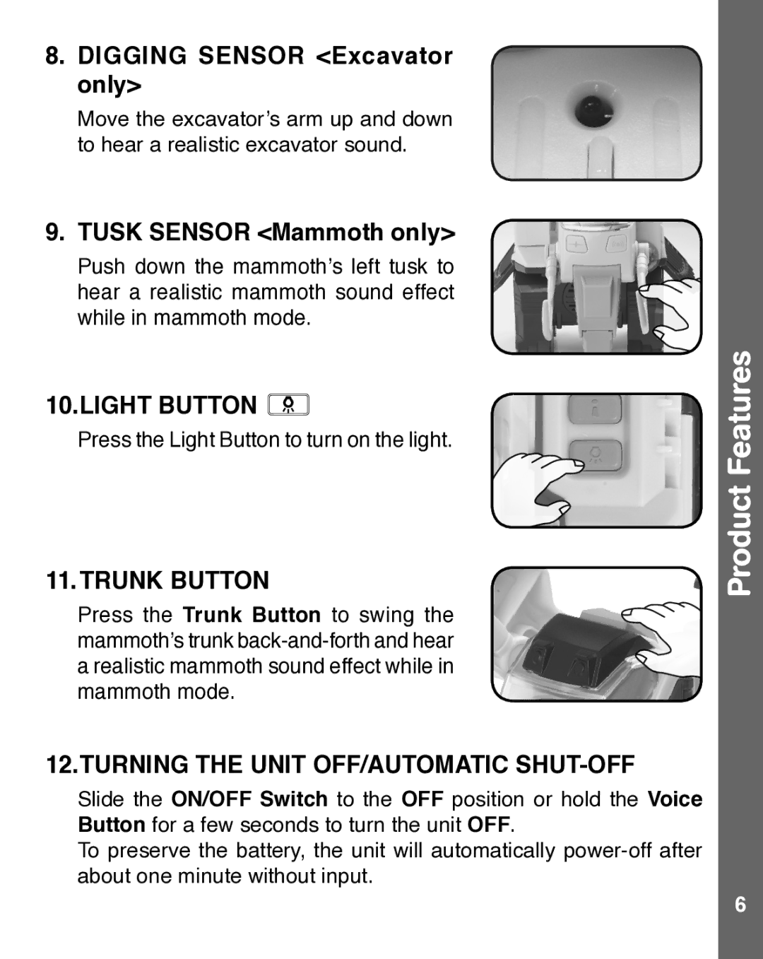 VTech 91-002929-000 US user manual Light Button 