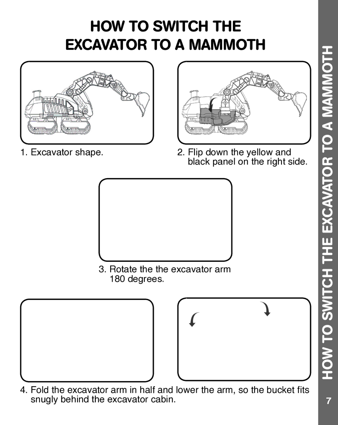 VTech 91-002929-000 US user manual HOW to Switch Excavator to a Mammoth 