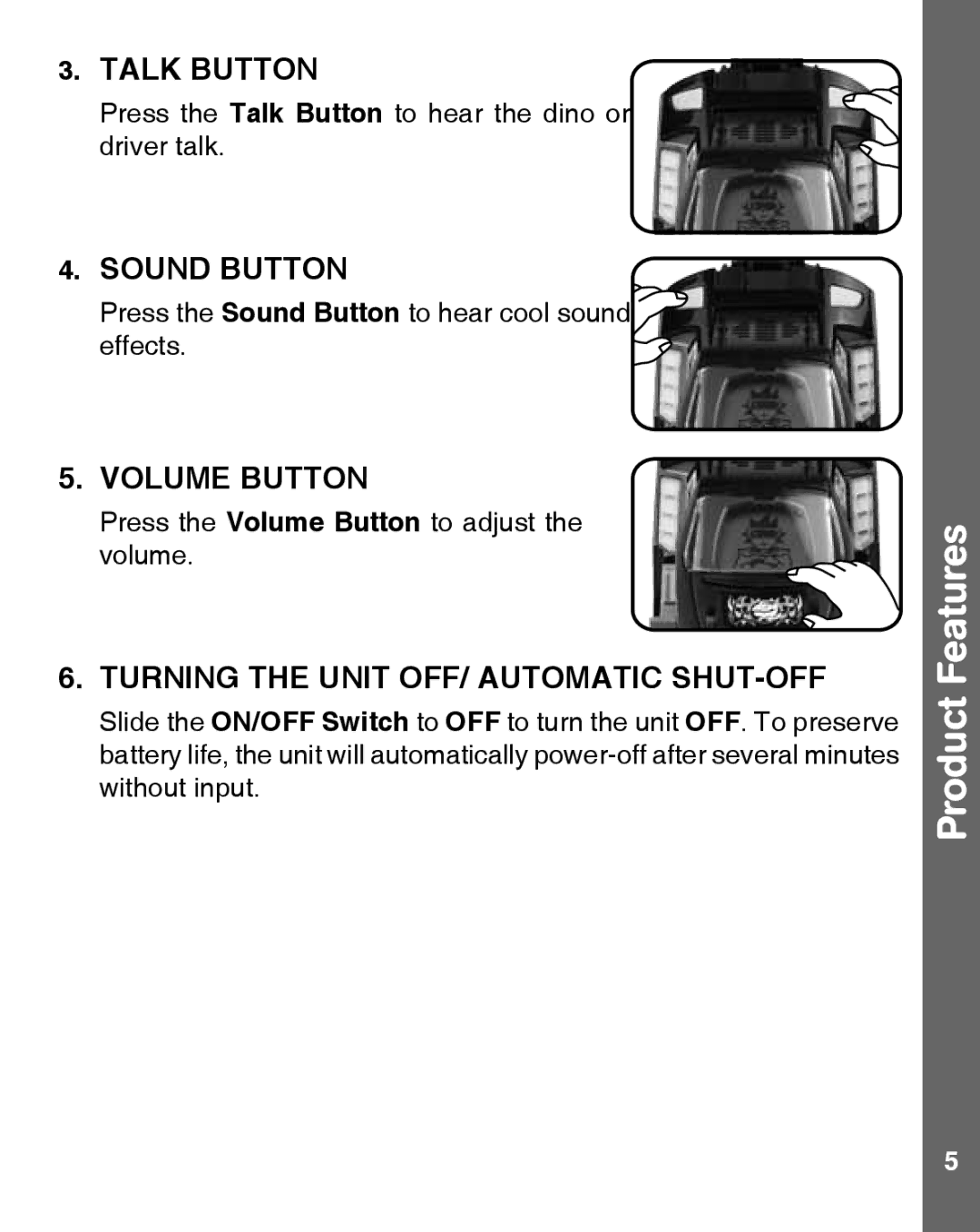 VTech 91-009633-007 US user manual Turning the Unit OFF/ Automatic SHUT-OFF 