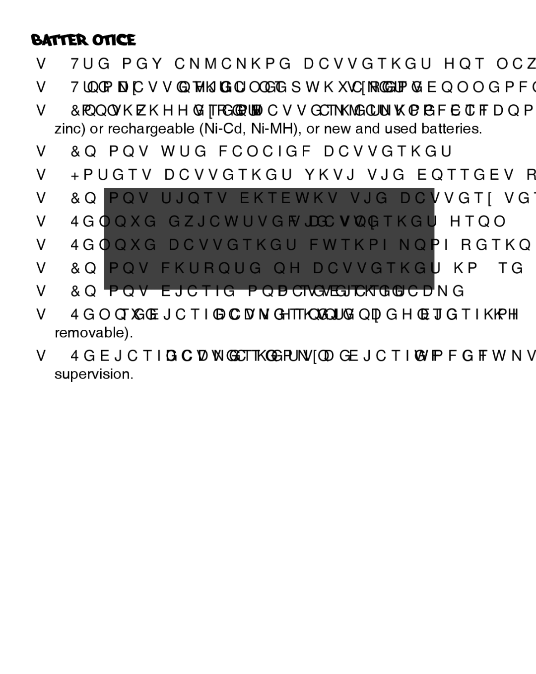 VTech 91-009642-000 user manual Battery Notice 