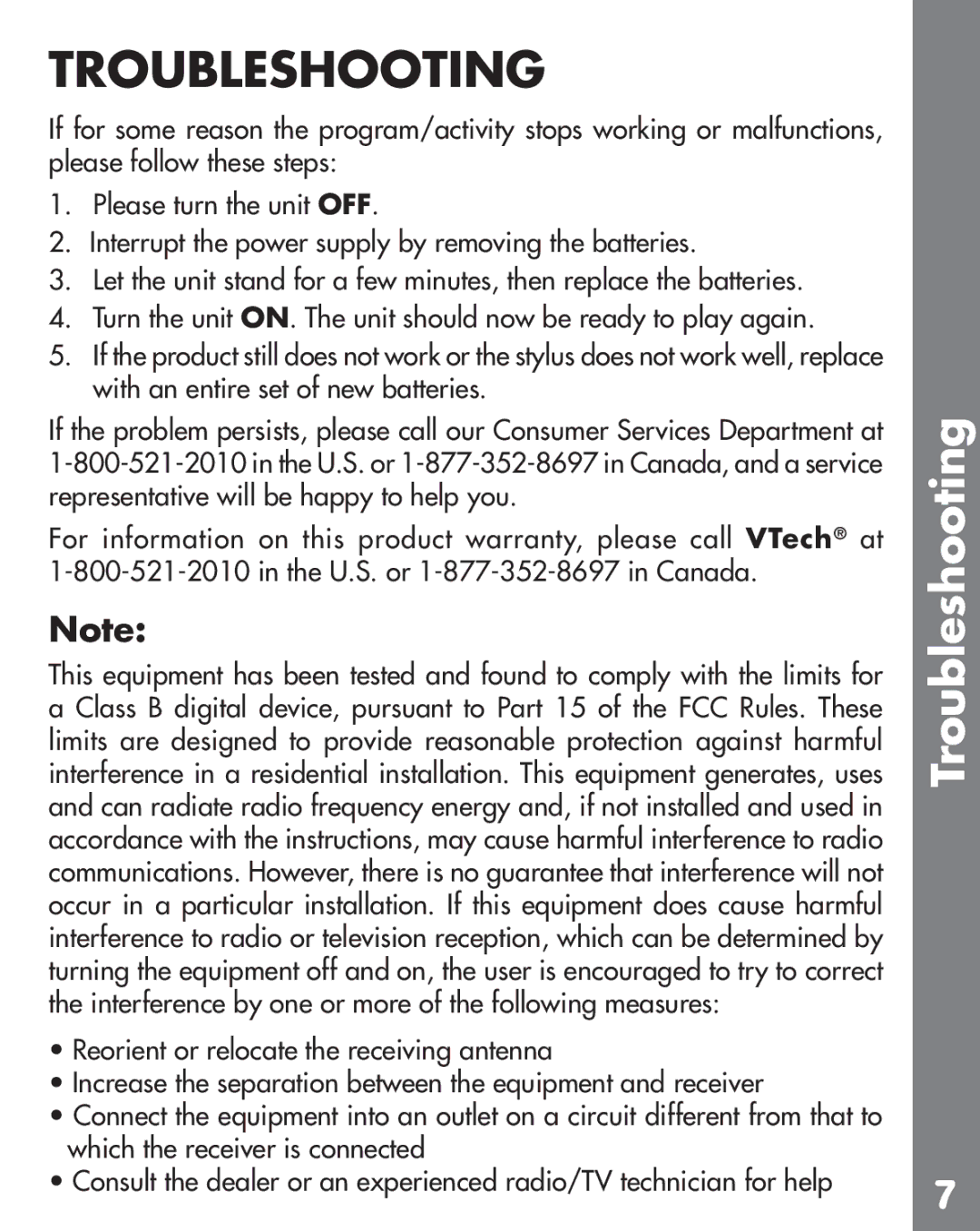 VTech 91-009664-000 user manual Troubleshooting 