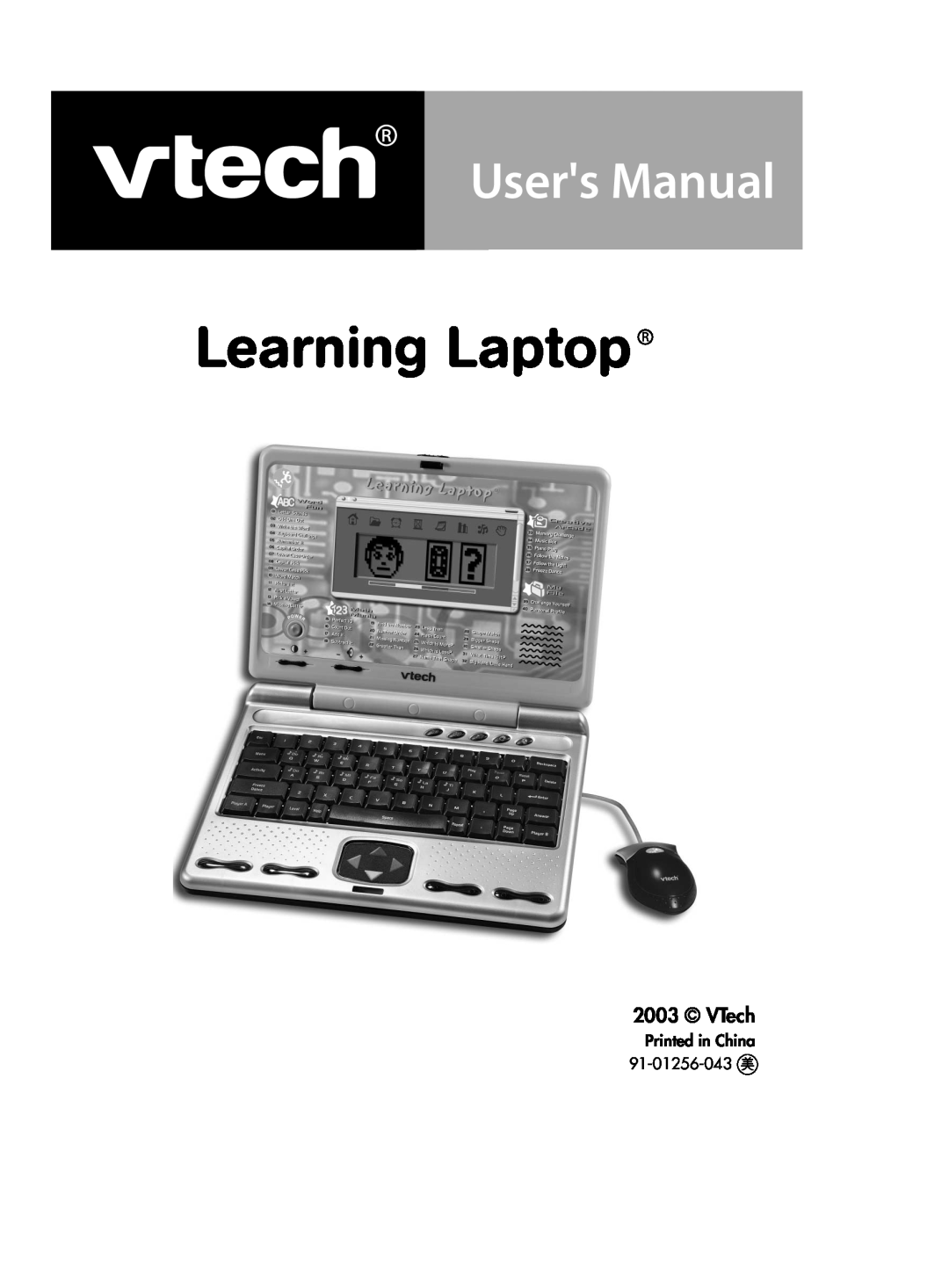 VTech 91-01256-043 user manual Learning Laptop, VTech 