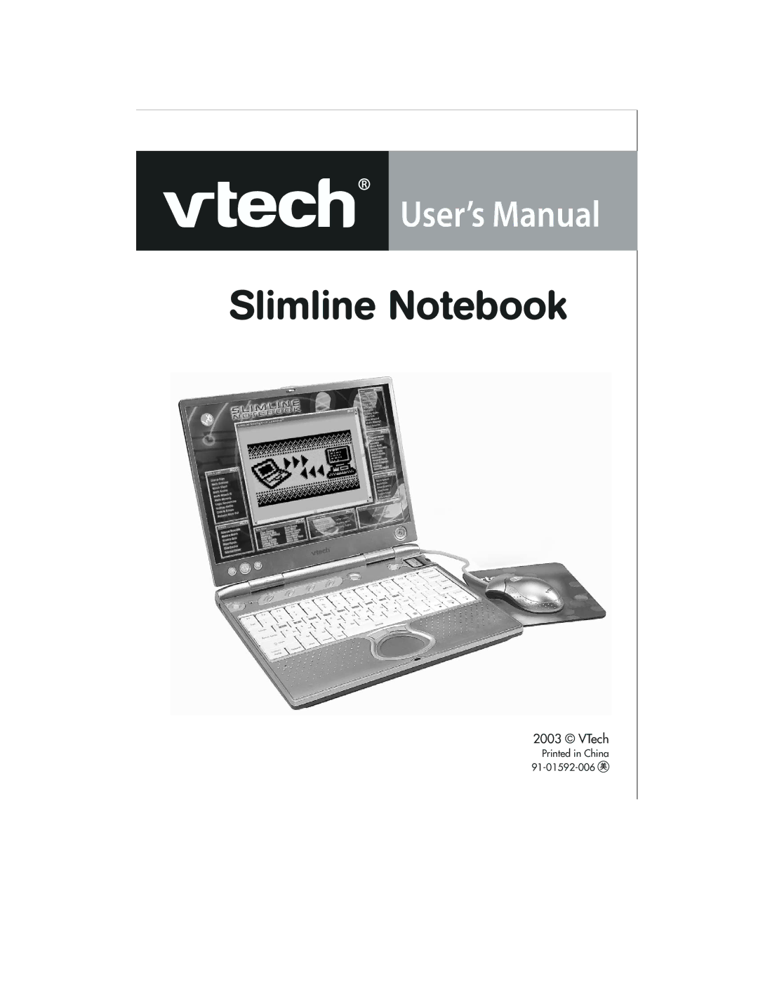 VTech 91-01592-006 user manual Slimline Notebook 