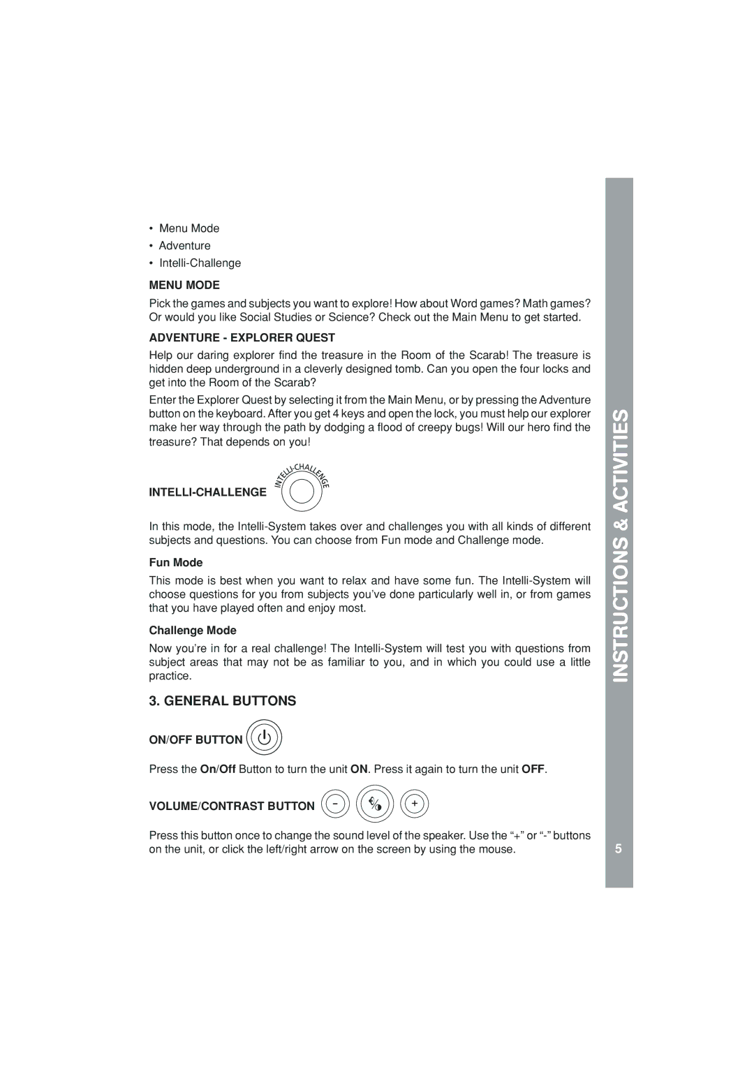 VTech 91-01592-006 user manual General Buttons 