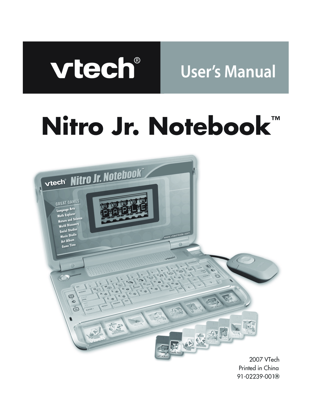 VTech 91-02239-001 manual Nitro Jr. Notebook 