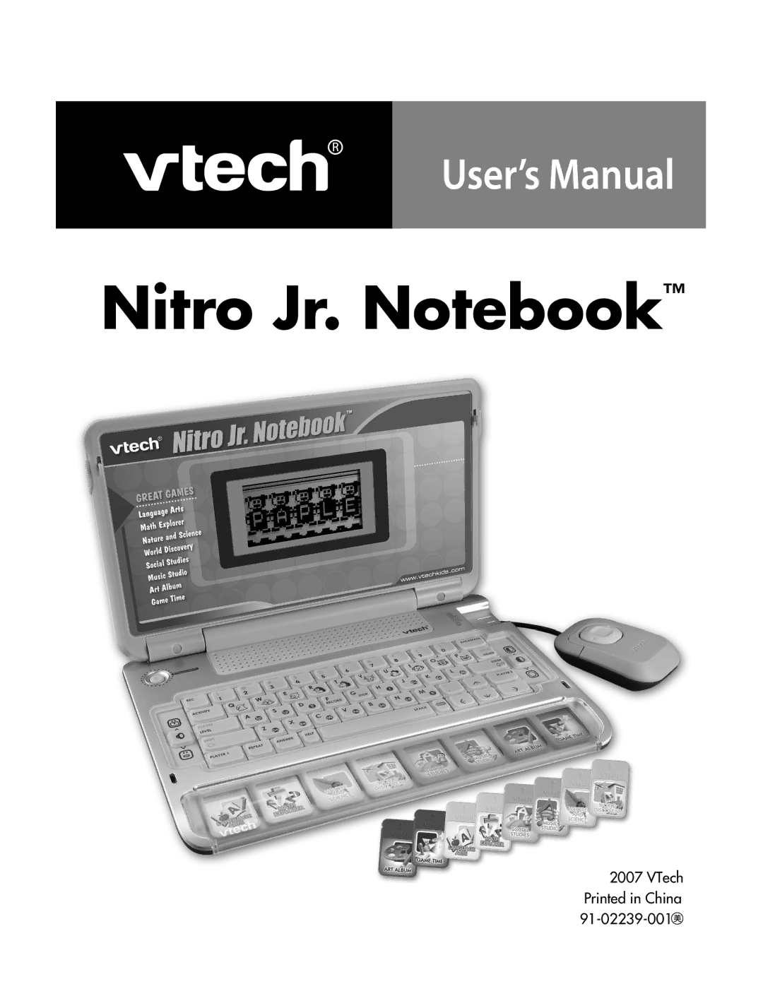 VTech 91-02239-001 manual Nitro Jr. Notebook 