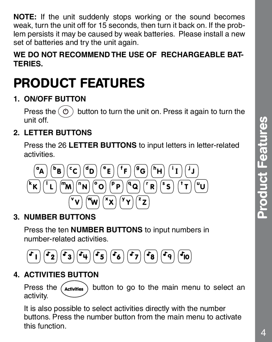 VTech 91-02241-000 manual Product Features 