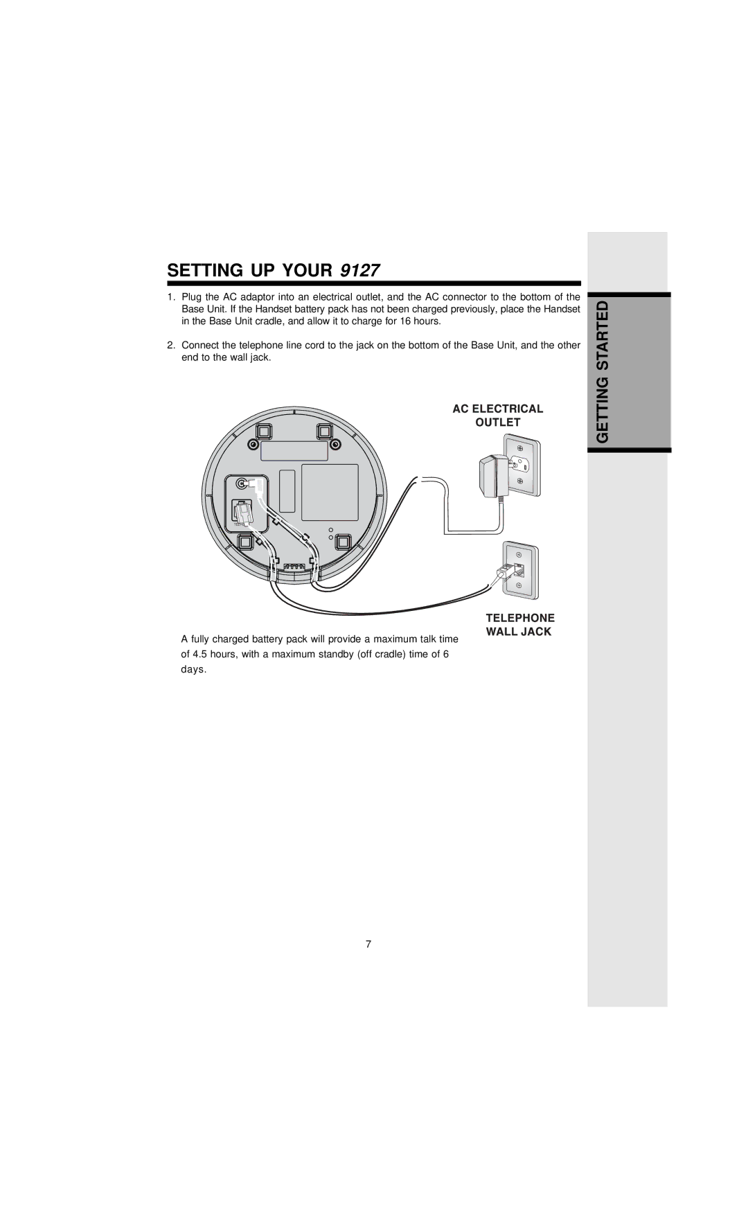 VTech 9127 important safety instructions Setting UP Your 