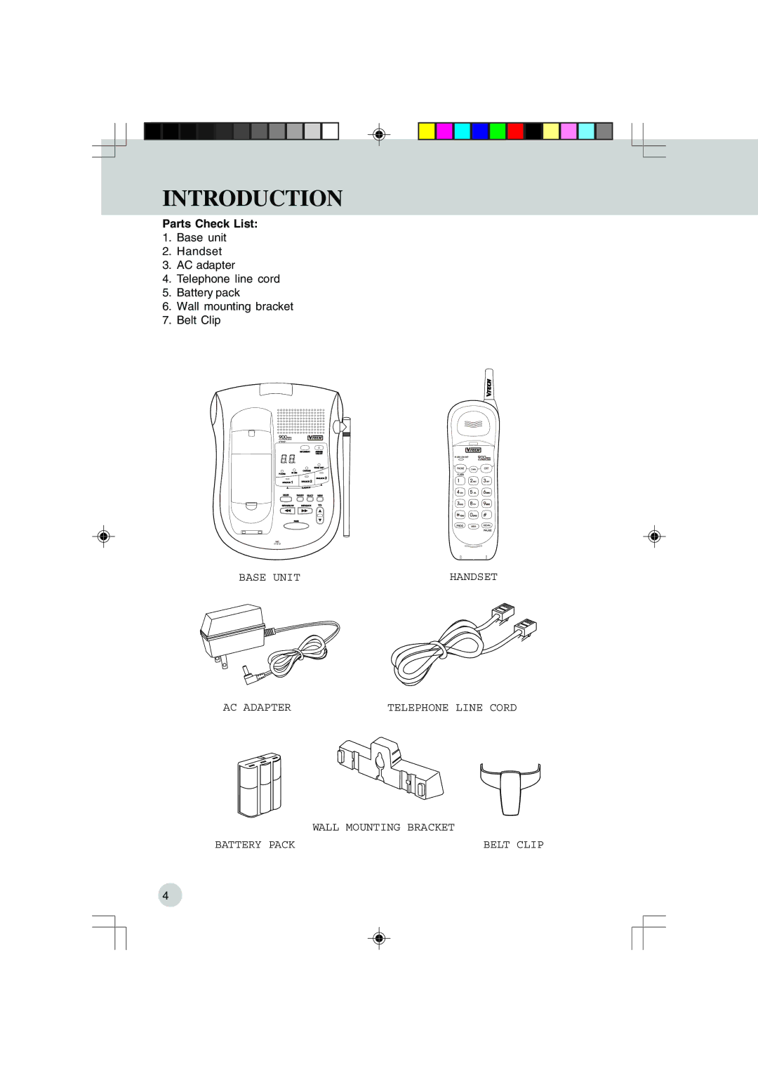 VTech 9151, VT 9155 important safety instructions Parts Check List 