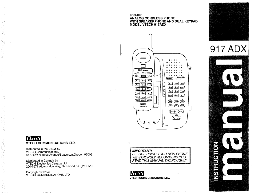 VTech 917ADX manual T E 