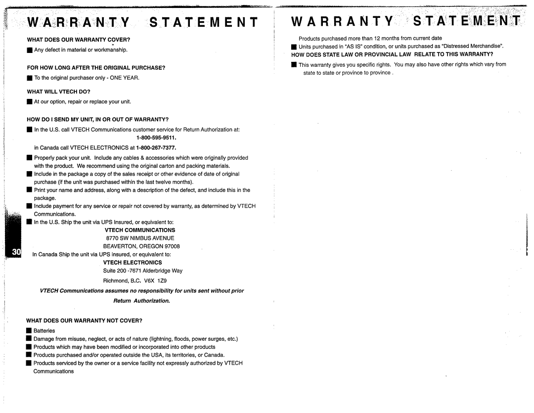 VTech 917ADX manual HOW do I Send MY UNIT, in or OUT of WARRANTY?, SW Nimbus Avenue BEAVERTON, Oregon 