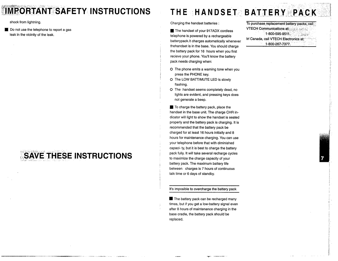 VTech 917ADX manual Isave These Instructions 