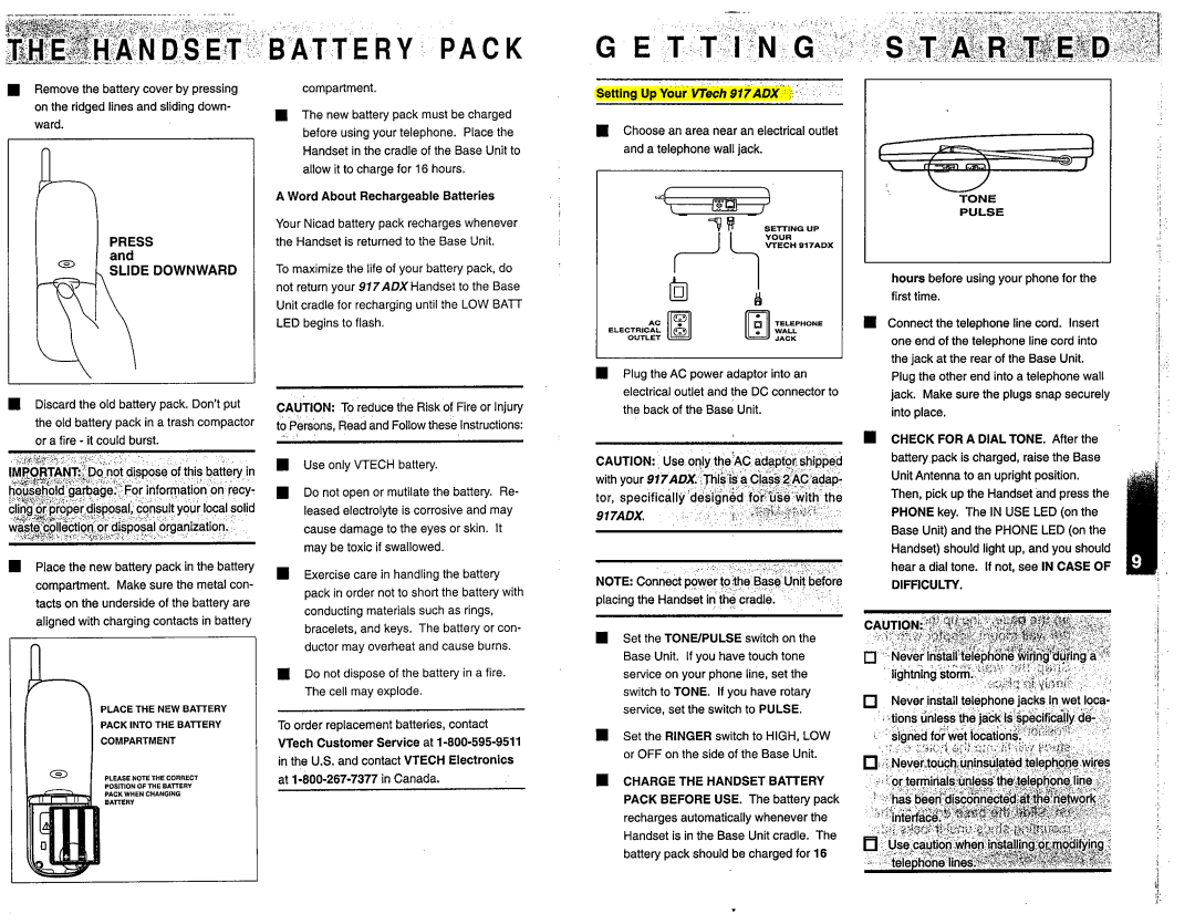 VTech 917ADX manual Waste,@llection-. ..or disposal. organization, Difficulty.I 