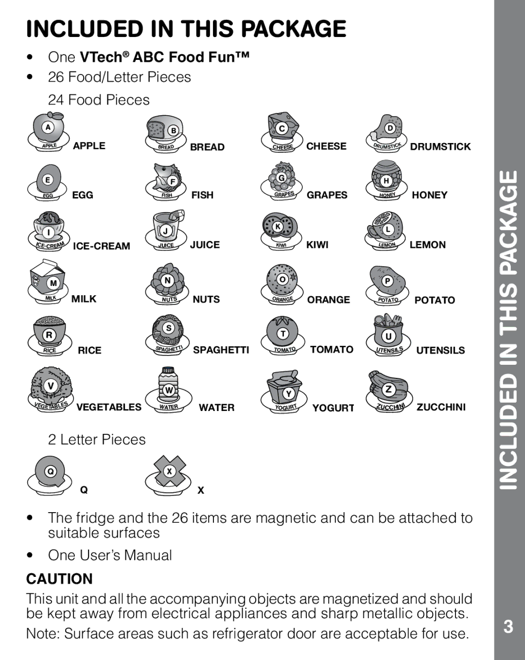 VTech ABC Food Fun user manual Included in this Package, This 