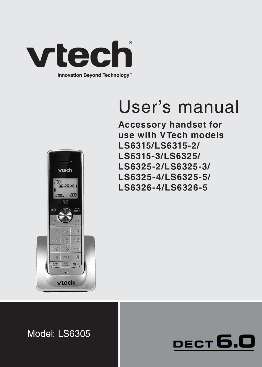 VTech accessory handset use with vtech user manual User’s manual 