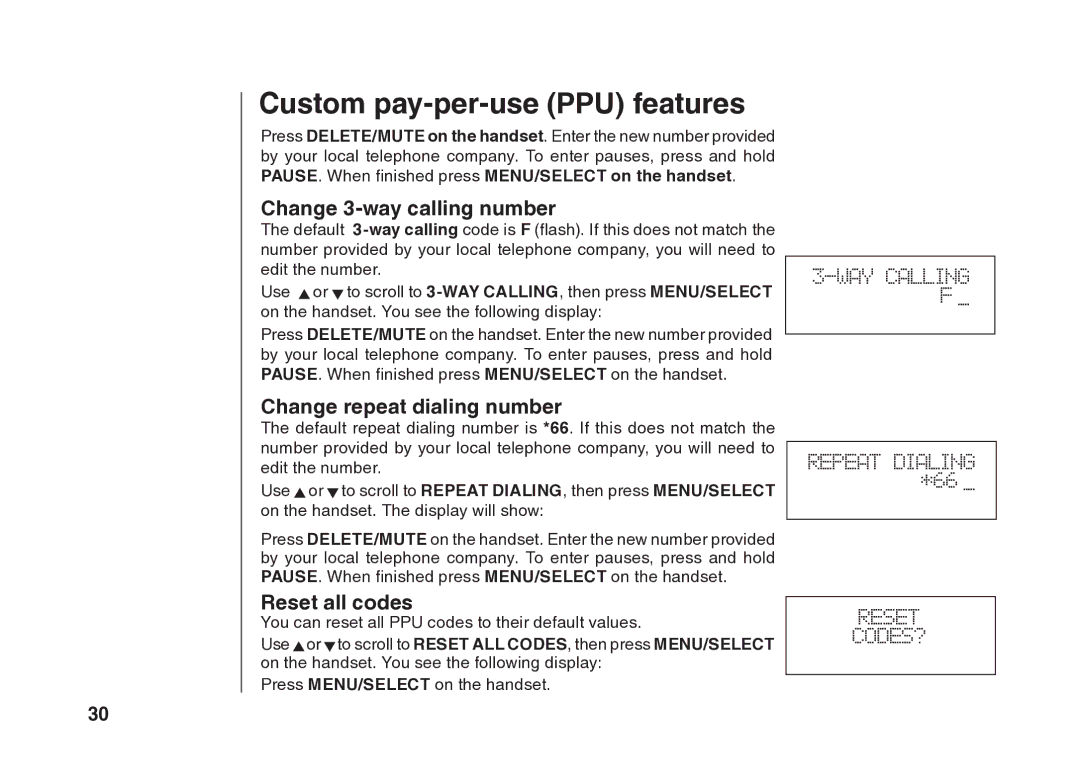 VTech BS5822 user manual Change 3-way calling number, Change repeat dialing number 