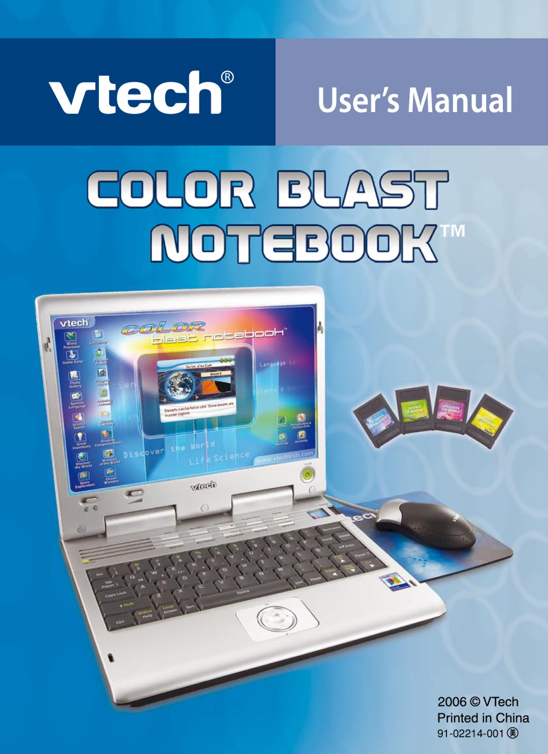 VTech Color Blast Notebook manual 91-02214-001 