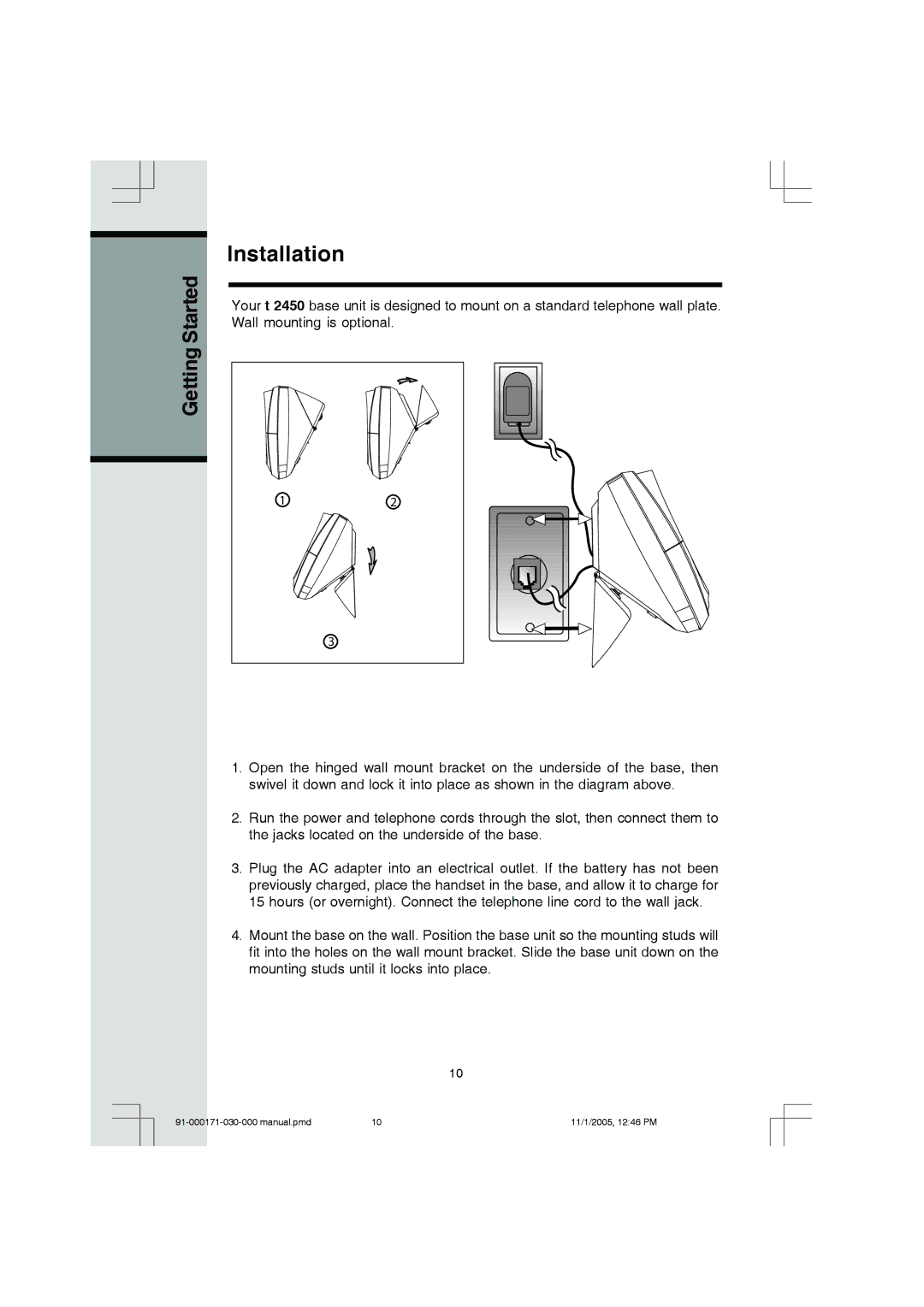 VTech Cordless Telephone manual Installation 