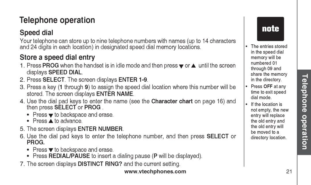 VTech CS2111-11, CS2112 user manual Speed dial, Store a speed dial entry 