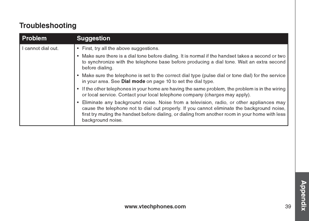 VTech CS5111-3, CS5111-2 important safety instructions Troubleshooting 