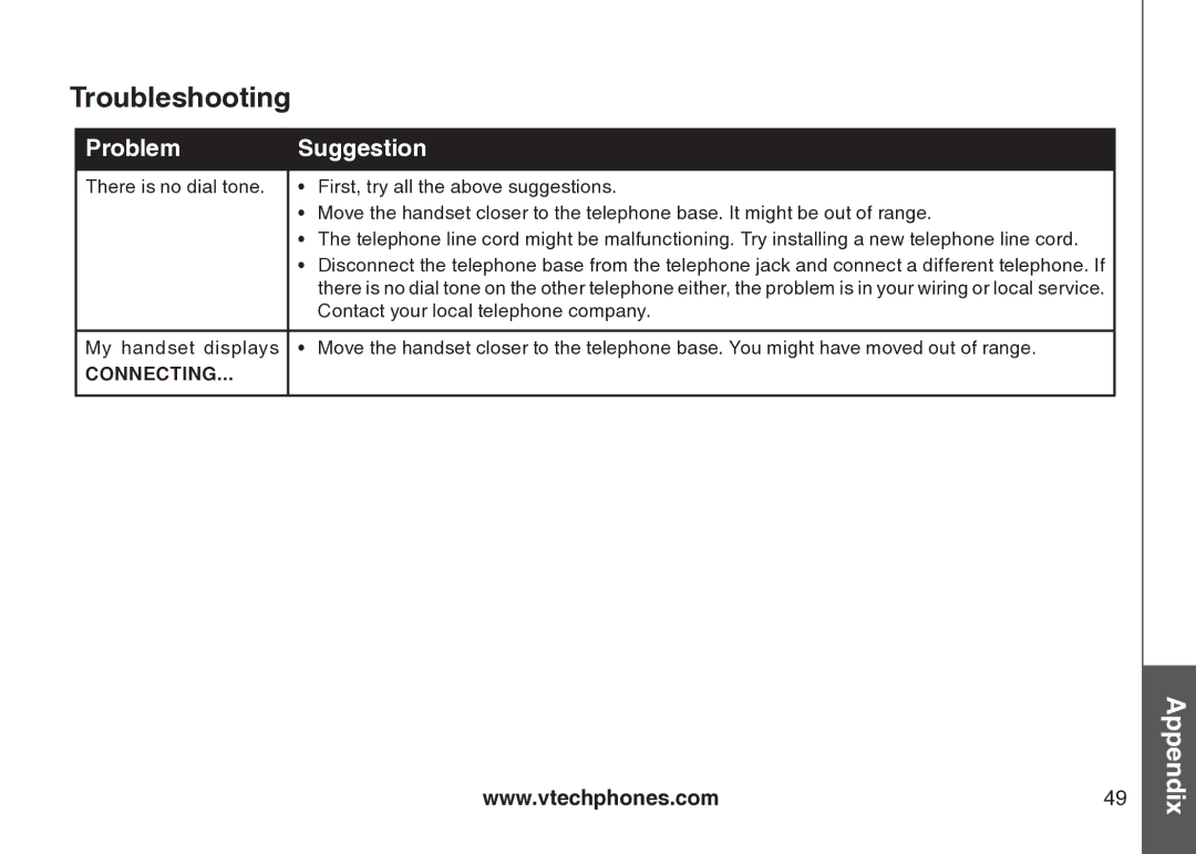 VTech cs5121 important safety instructions Connecting 