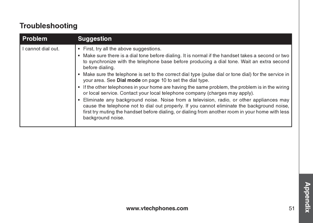 VTech cs5121 important safety instructions Your area. See Dial mode on page 10 to set the dial type 