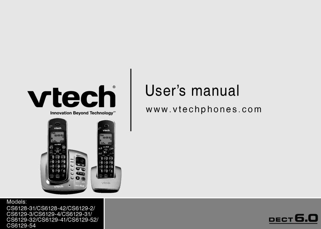 VTech CS6128-31, CS6129-32, CS6129-2, CS6129-52, CS6129-41, CS6129-54, CS6129-31, CS6128-42 user manual User’s manual 