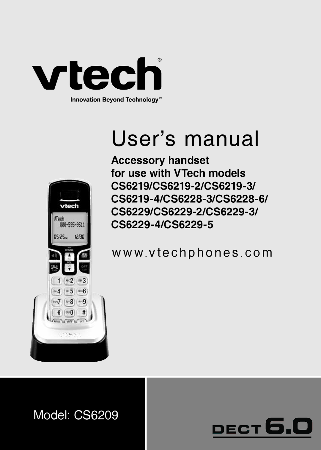 VTech CS6229-3, CS6219-2, CS6219-4, CS6228-6, CS6219-3, CS6229-2, CS6228-3, CS6229-4, CS6229-5 user manual User’s manual 