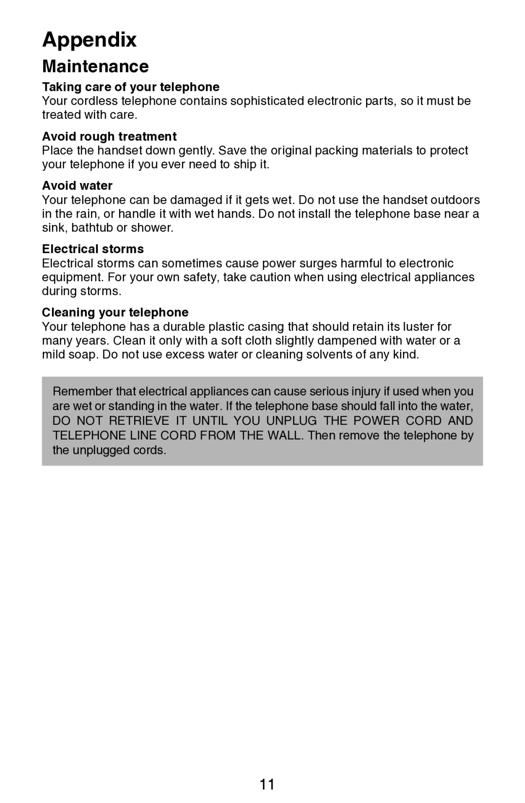 VTech CS6309 user manual Maintenance 