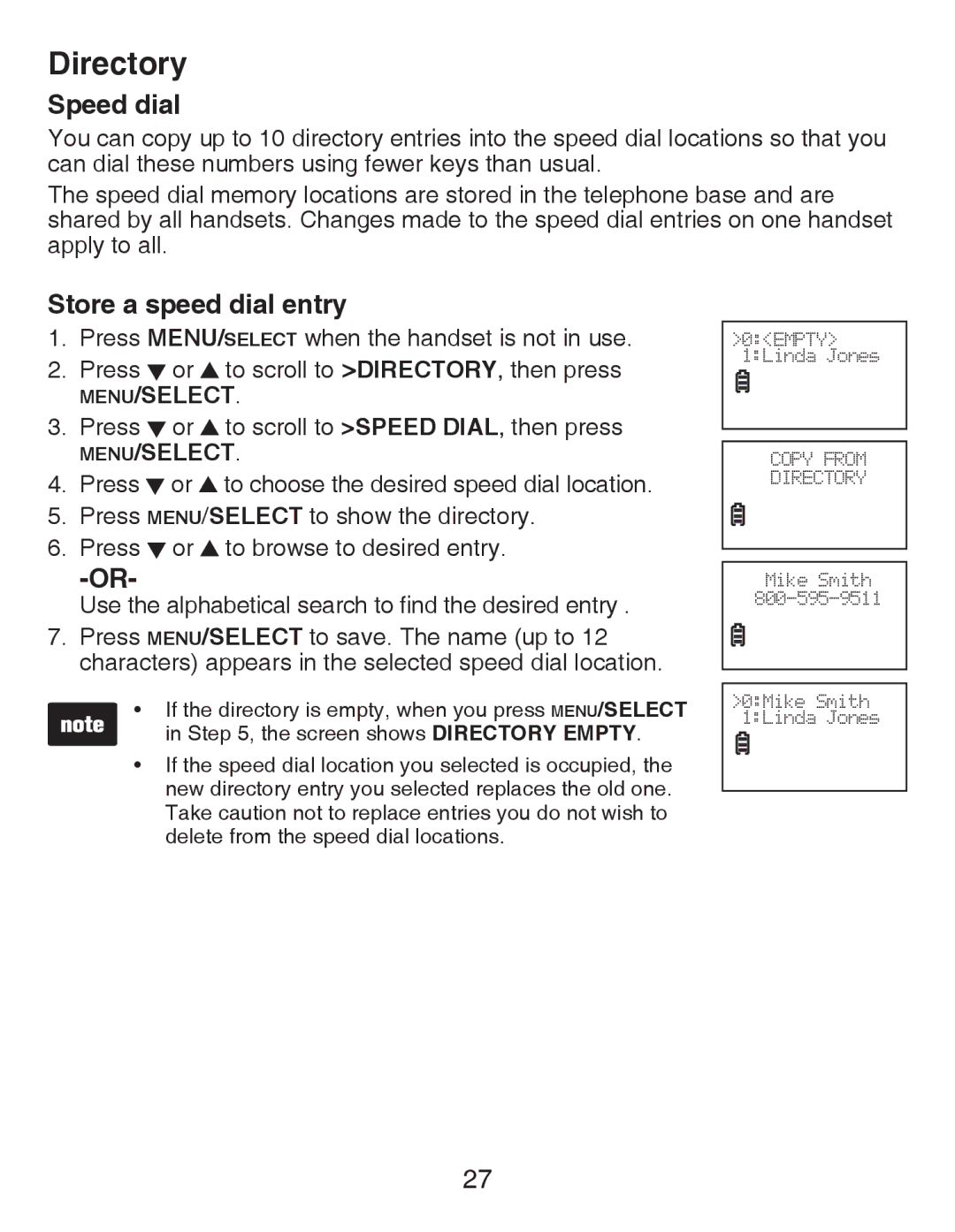 VTech CS6419-15 user manual Speed dial, Store a speed dial entry 