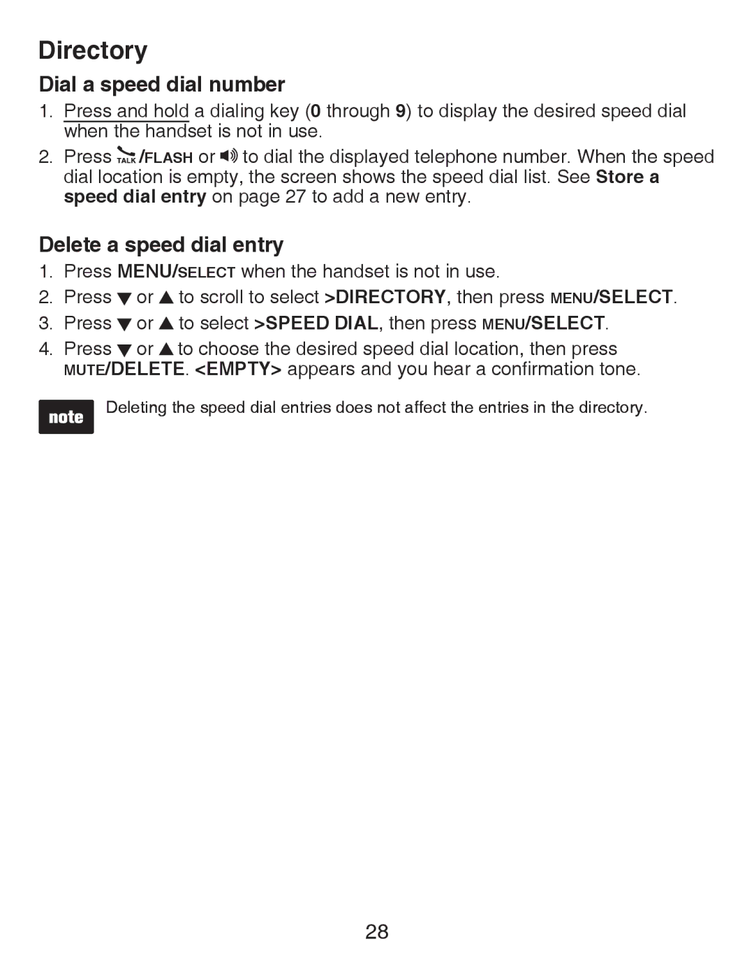 VTech CS6419-15 user manual Dial a speed dial number, Delete a speed dial entry 