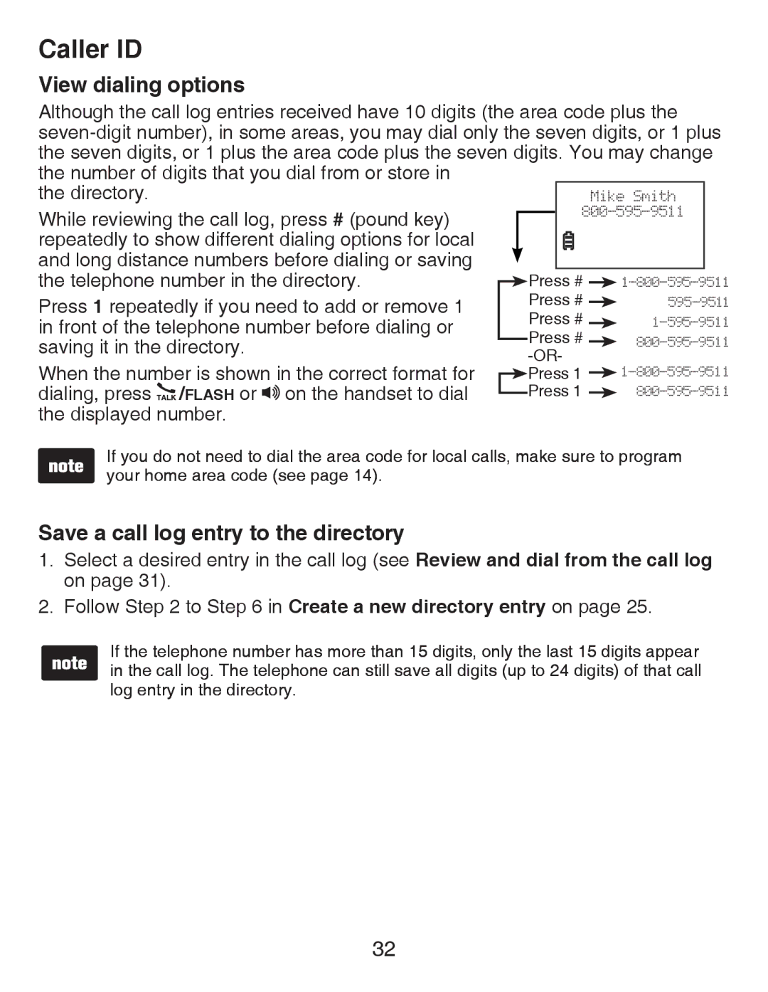 VTech CS6419-15 user manual View dialing options, Save a call Iog entry to the directory 