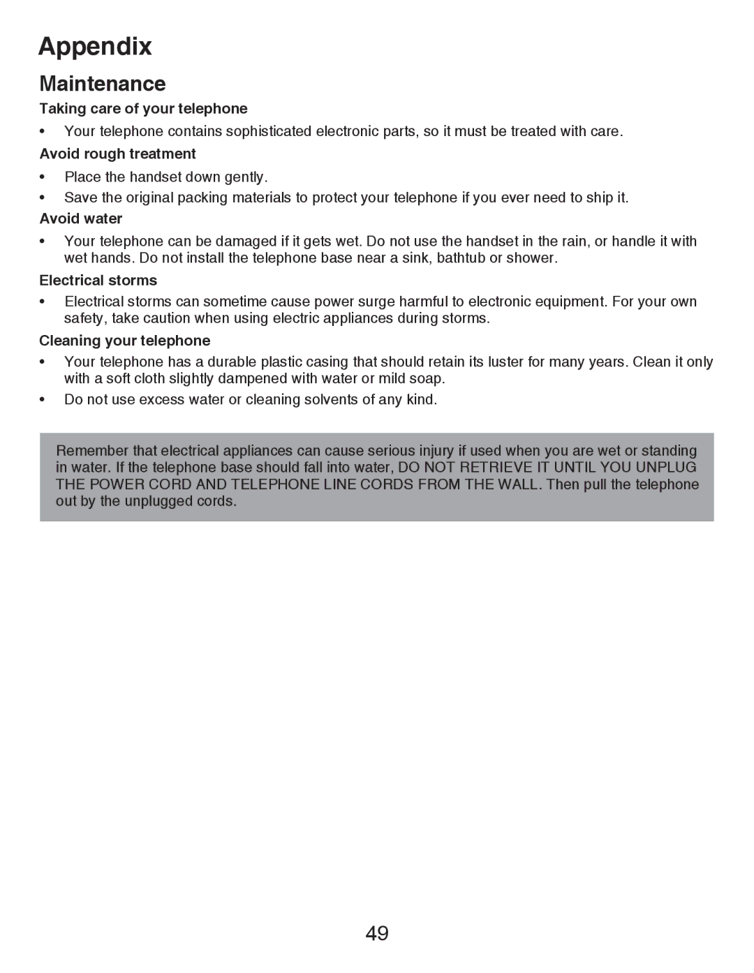 VTech CS6419-2 user manual Maintenance, Avoid rough treatment 