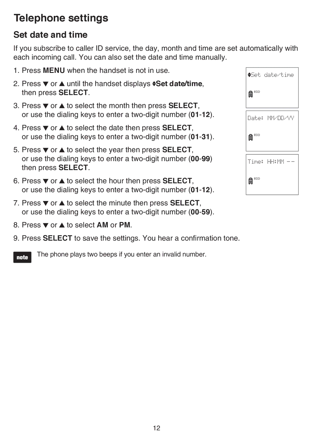 VTech CS6519-2, CS6519-14, CS6519-17, CS6519-16, CS6519-15, CS6519-19 user manual Set date and time 